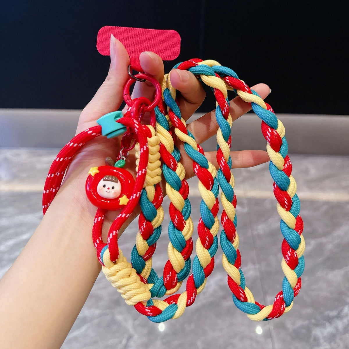 Two-Tone Woven Crossbody Phone Lanyard for Outdoor Trips