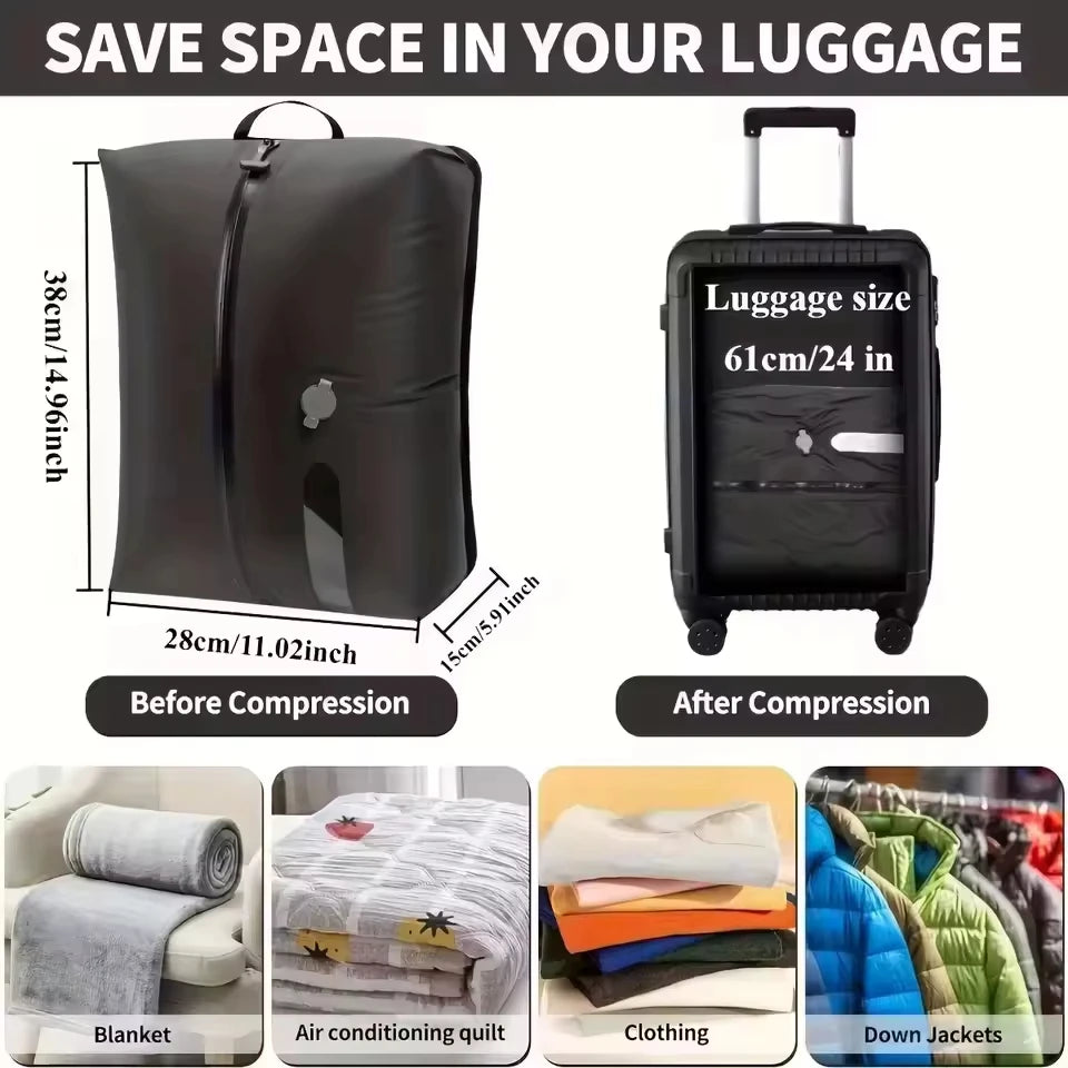 Folding Hanging Compression Sack for Camping and Travel, Black - image 4