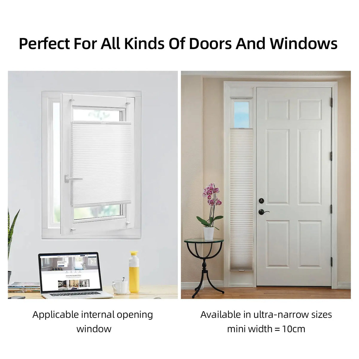 No-Drill Non-Woven Honeycomb Blackout Blinds, Washable, Outside Mount - image 4