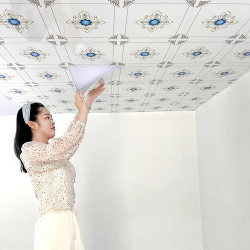 3D PVC Self-Adhesive Ceiling Panels, 60 x 60 cm Tiles, 2.5 mm Thick