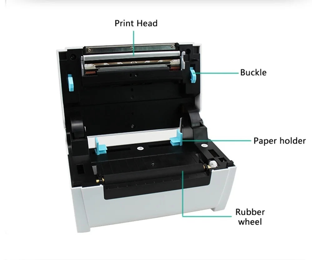 Desktop or Portable Thermal Barcode Label Printer, USB and Bluetooth