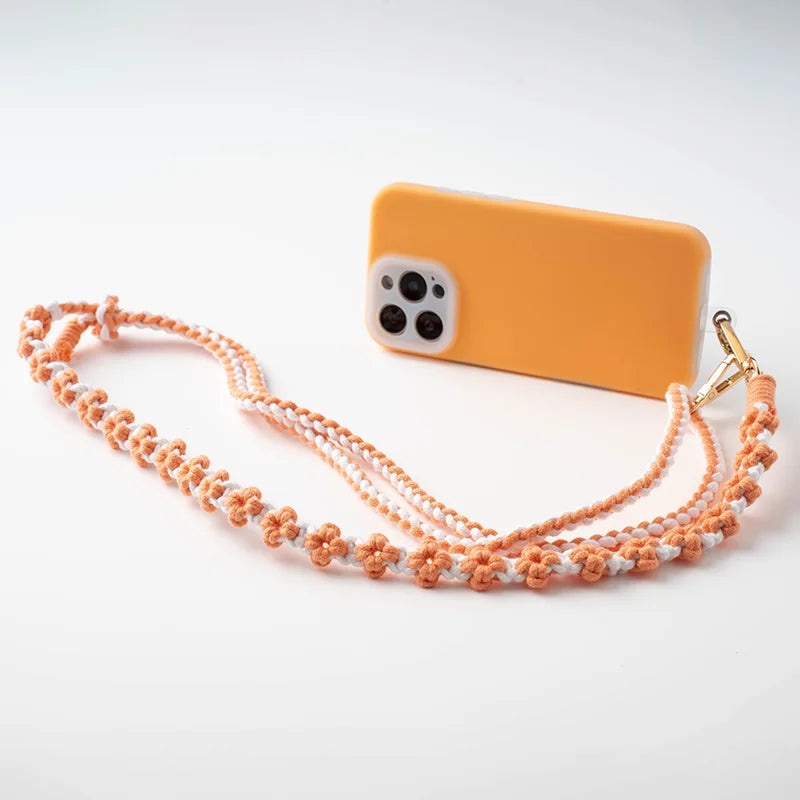 Hand-Woven Four-Leaf Clover Crossbody Phone Lanyard, Adjustable - image 3