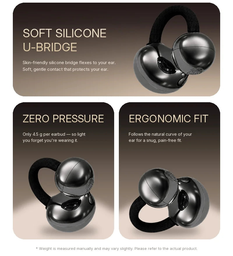 Open-Ear Clip-On Earphones with Touch Control, 20+ Hour Battery - image 4
