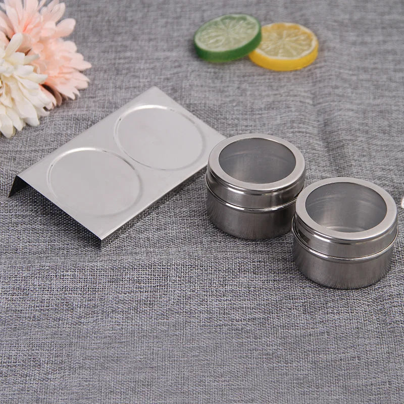 Magnetic Stainless Steel Spice Tins for Fridge, 200 mL, 2-Pack - image 3
