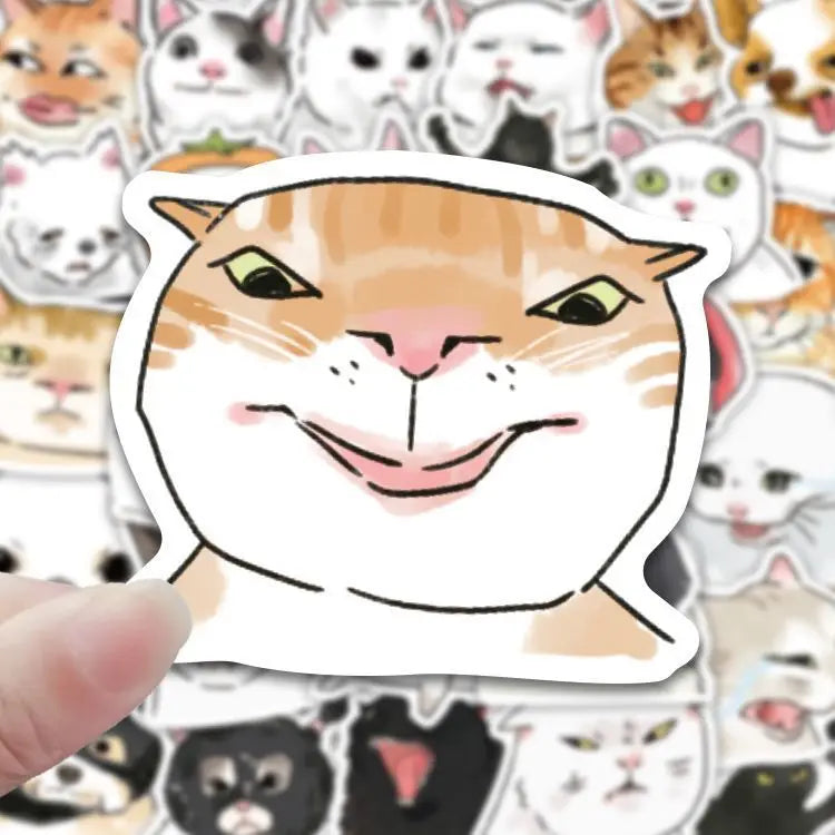 Ugly-Cute Cartoon Cat and Dog Stickers for Laptops, 102 Pcs - image 3
