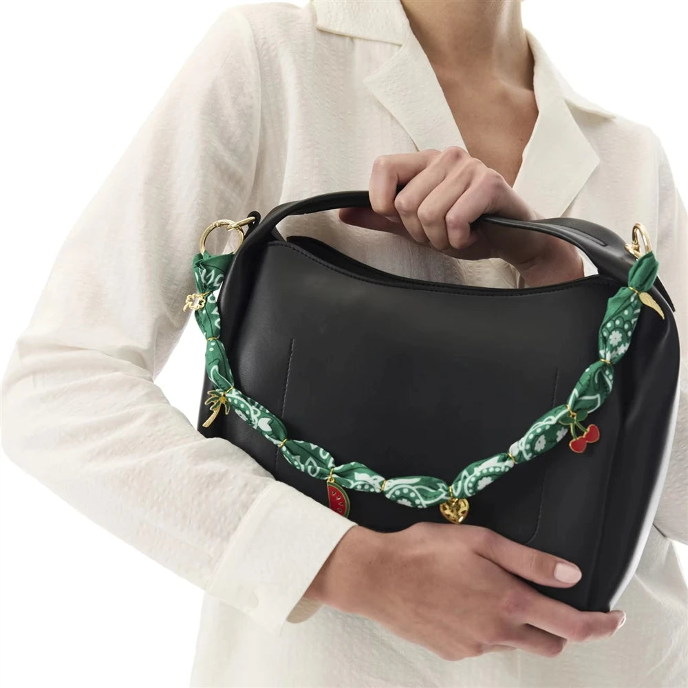 Retro Simple Accessory Rope Fabric Bag Charms Pearl Beaded Chain Duck Heart Strawberry