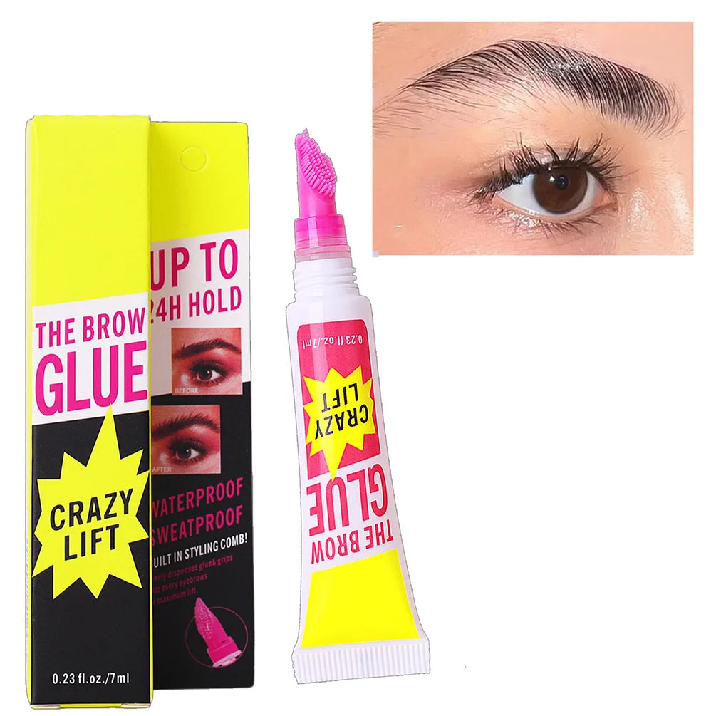 Vegan Brow Glue Gel with Brush, Sweat-Resistant Hold, 7 ml - image 2