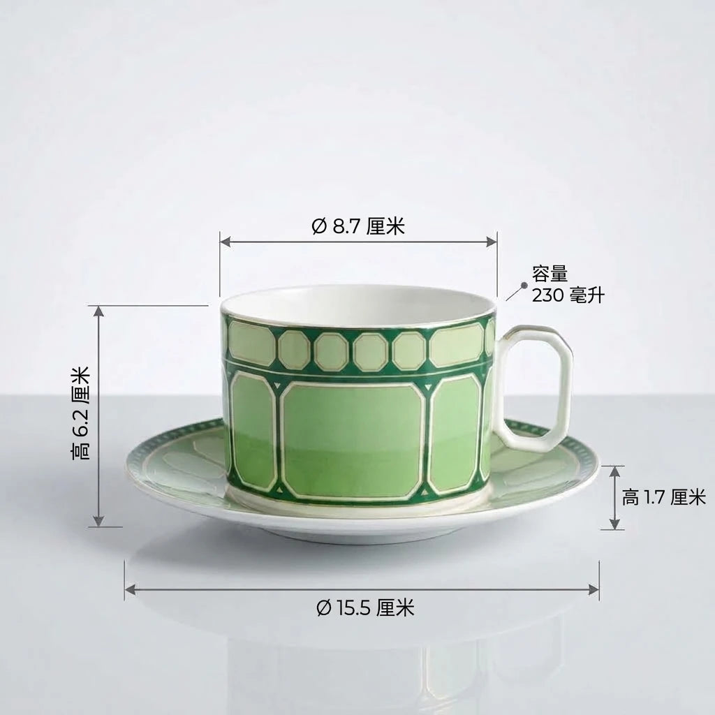 European Style Light Luxury Colored Coffee Cup Set for Home Banquets Dinners and Gift