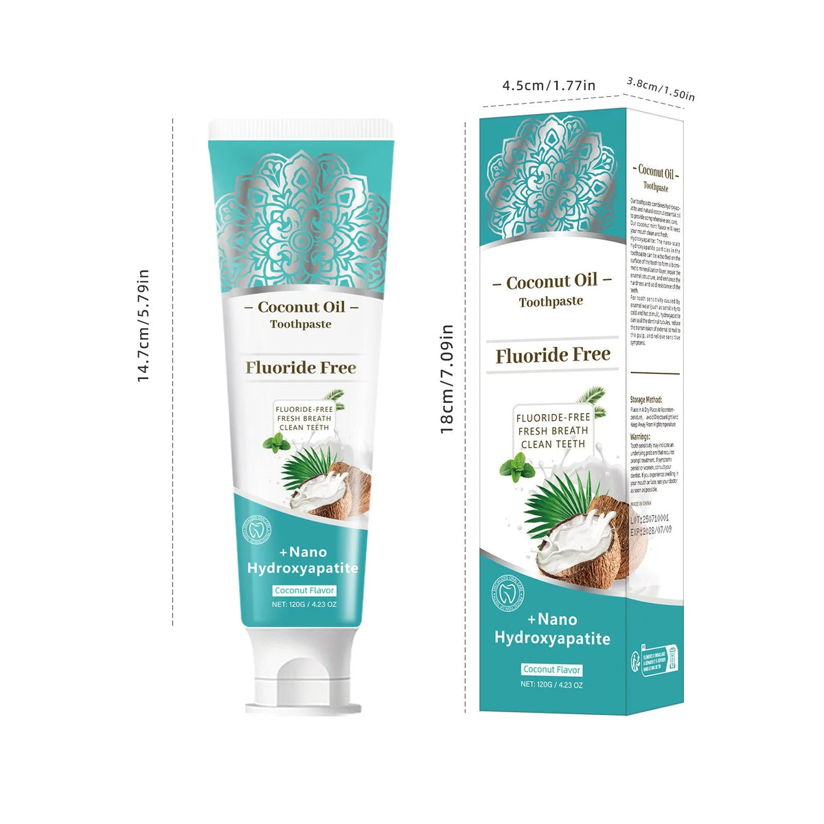 Coconut Oil Herbal Toothpaste with Nano-Hydroxyapatite, Mint, 120 g - image 5