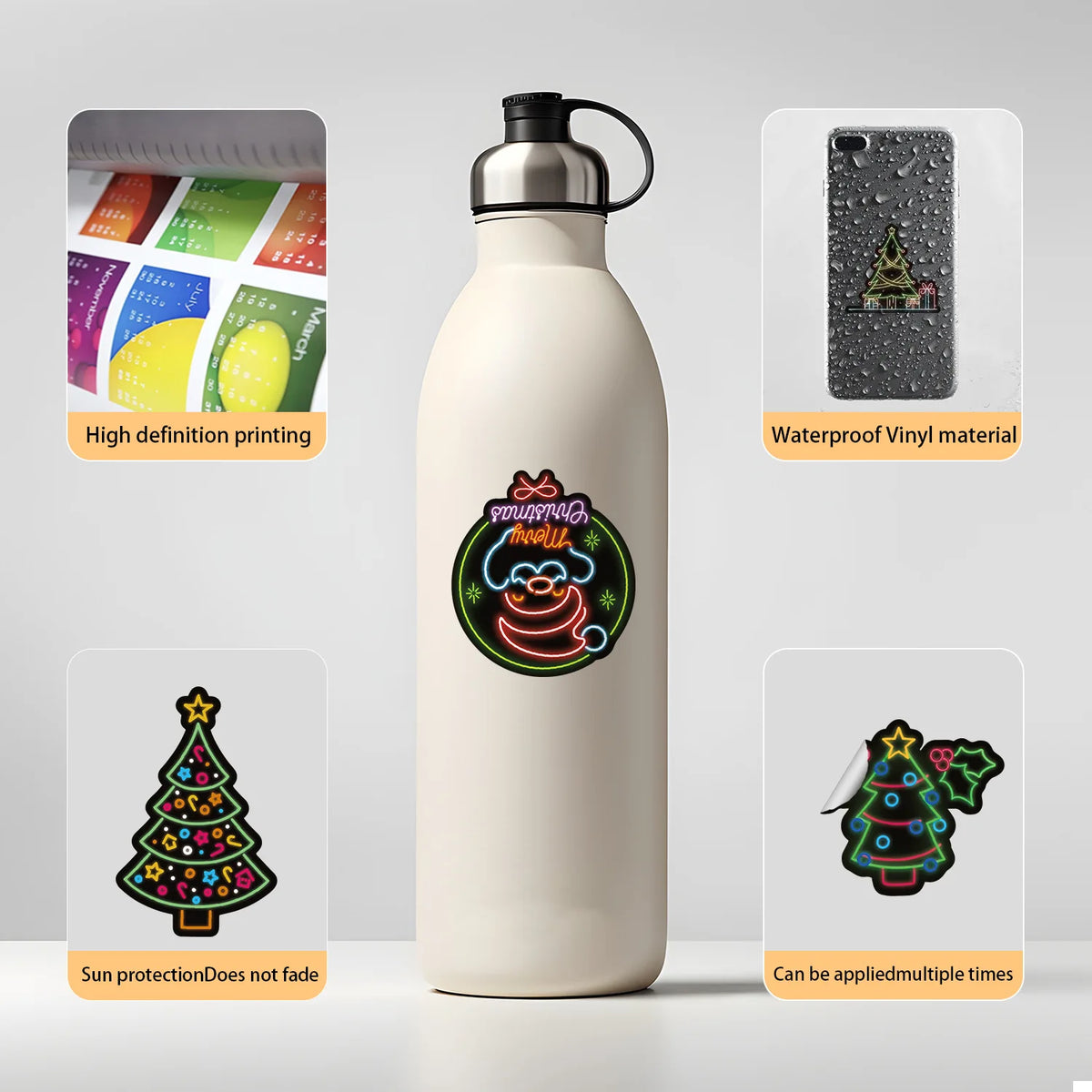 Neon Graffiti Waterproof Vinyl Stickers for Laptops, 50 Pcs - image 5