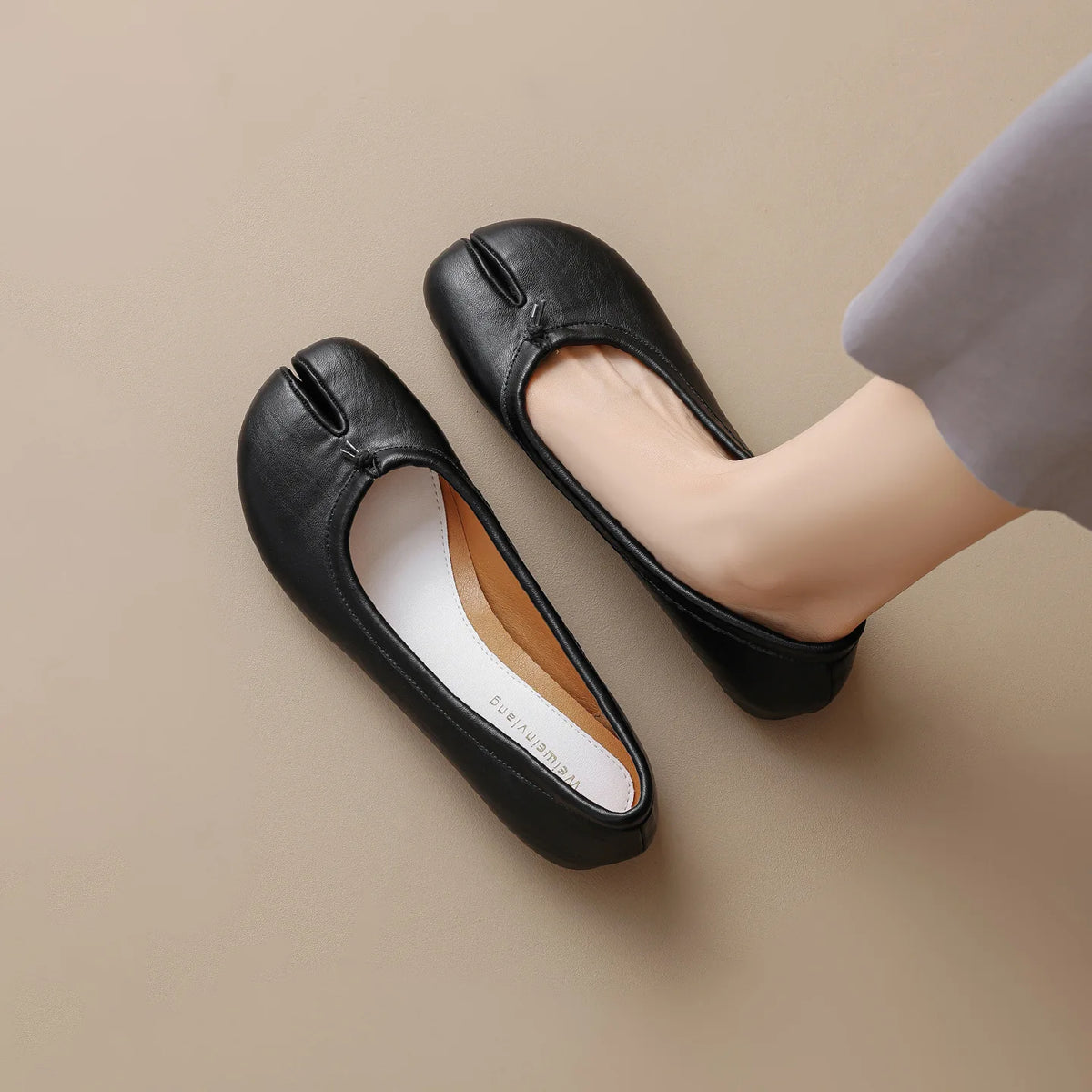 Suede Split-Toe Tabi Ballet Flats with Soft Sole, EU 35–43 - image 8