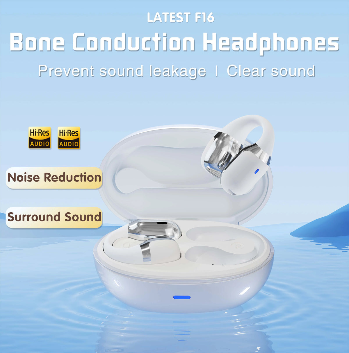 Open-Ear Clip Earphones with LED Light for Sports and Calls, BT 5.4 - image 3