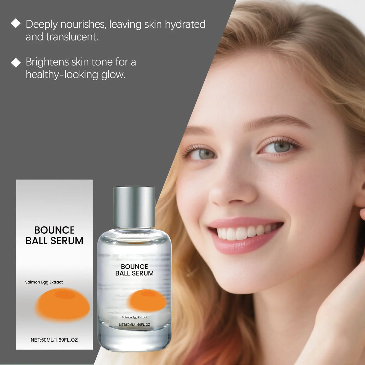 PDRN Salmon DNA Bounce Ball Serum with Vitamin C Intense Moisturizing & Skin Barrier