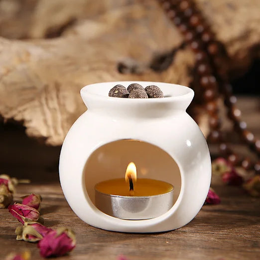 Handmade Round Ceramic Oil Burner and Tealight Holder for Wax Melts - image 6