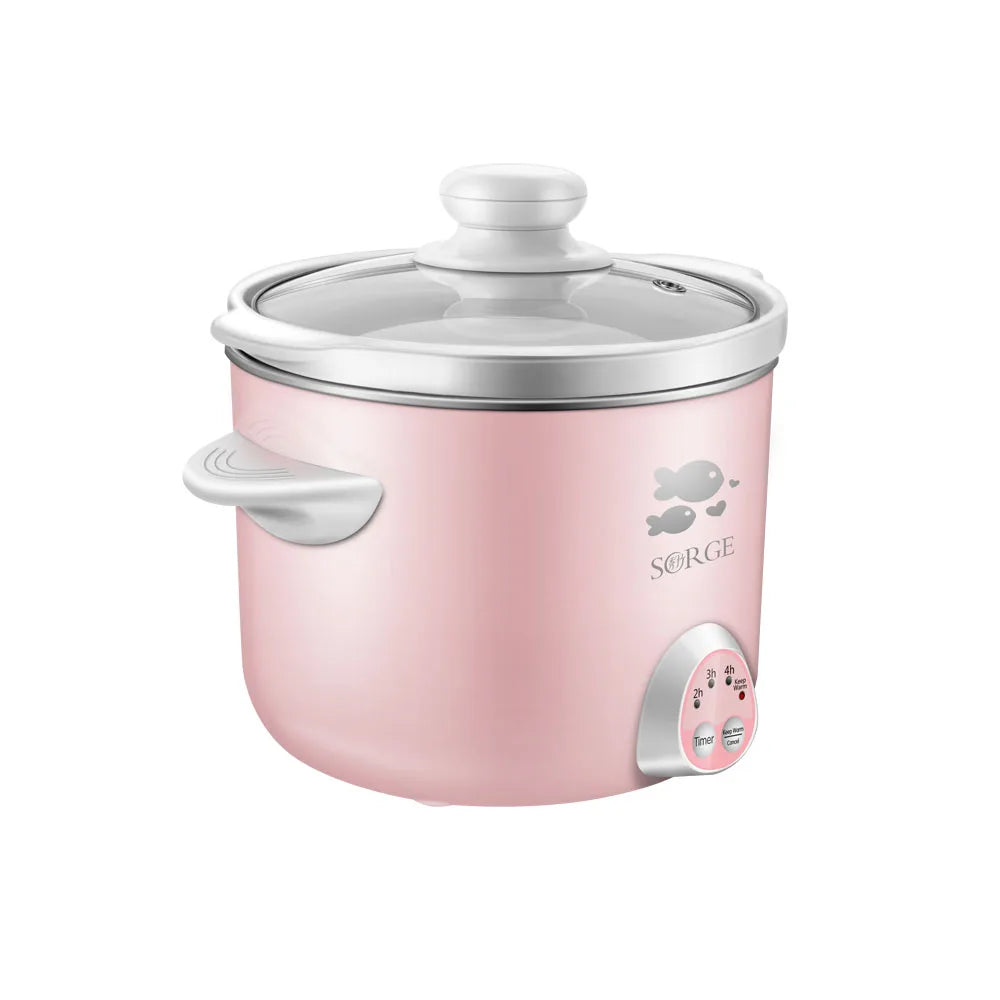 Sorge Mechanical Timer Mini Rice Cooker 1.2L Electric Ceramic Inner Pot with Measuring