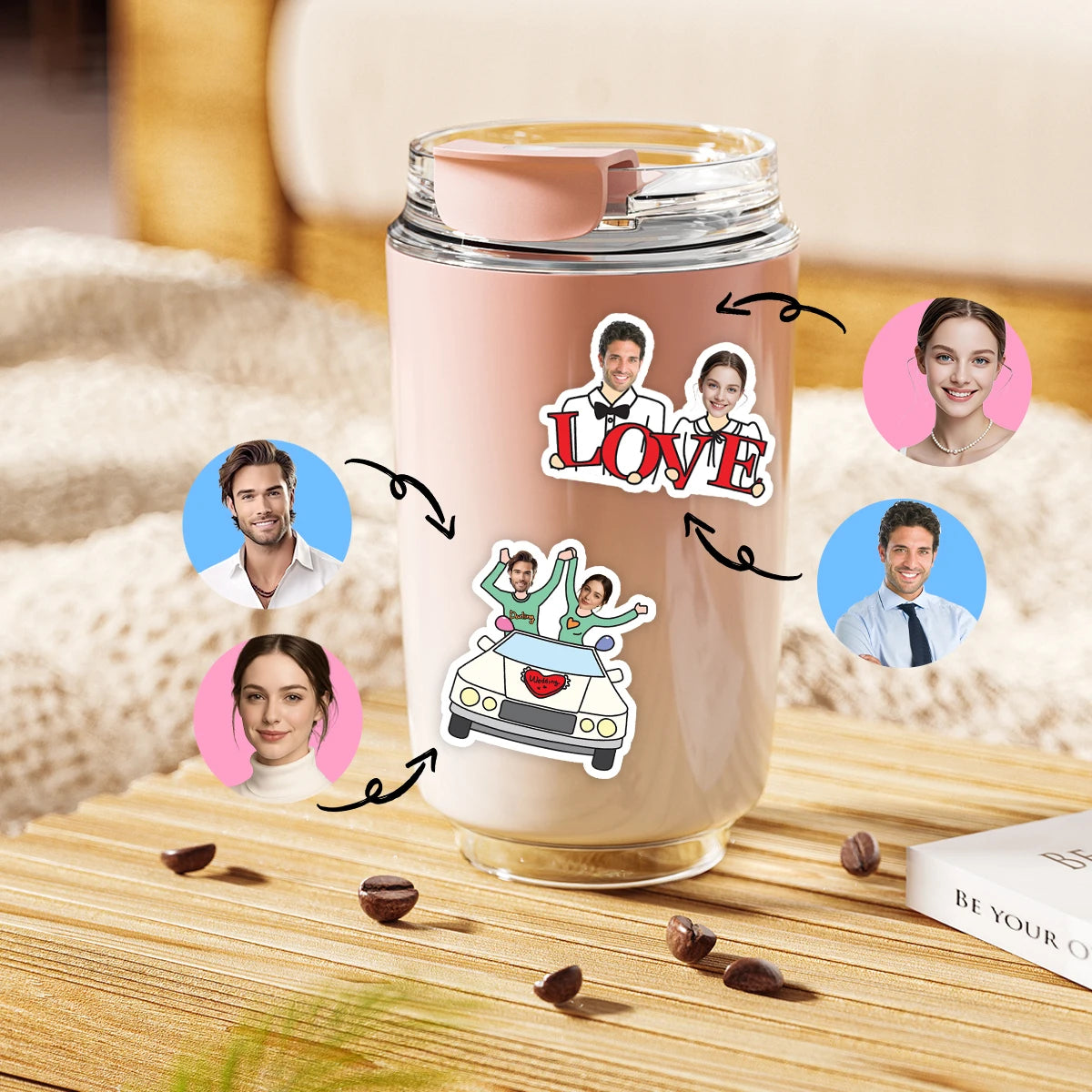 Funny Cartoon Face Stickers for Parties and Gift Wrap, Writeable - image 2