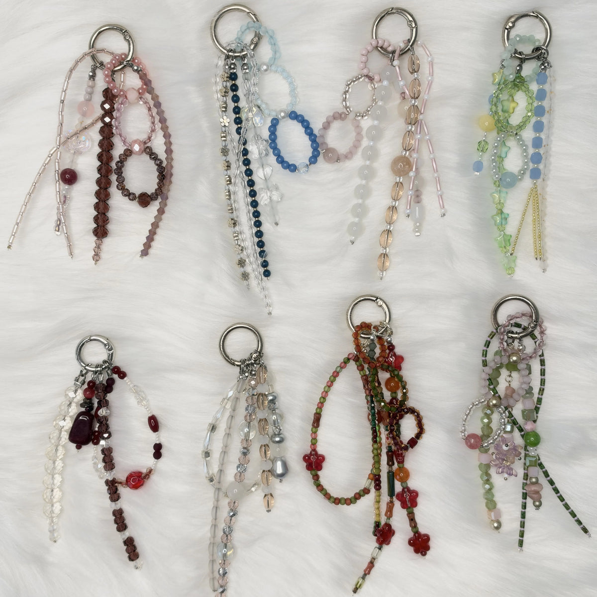 One-of-a-Kind Handmade Glass Bead Bag Charm and Key Chain - image 2