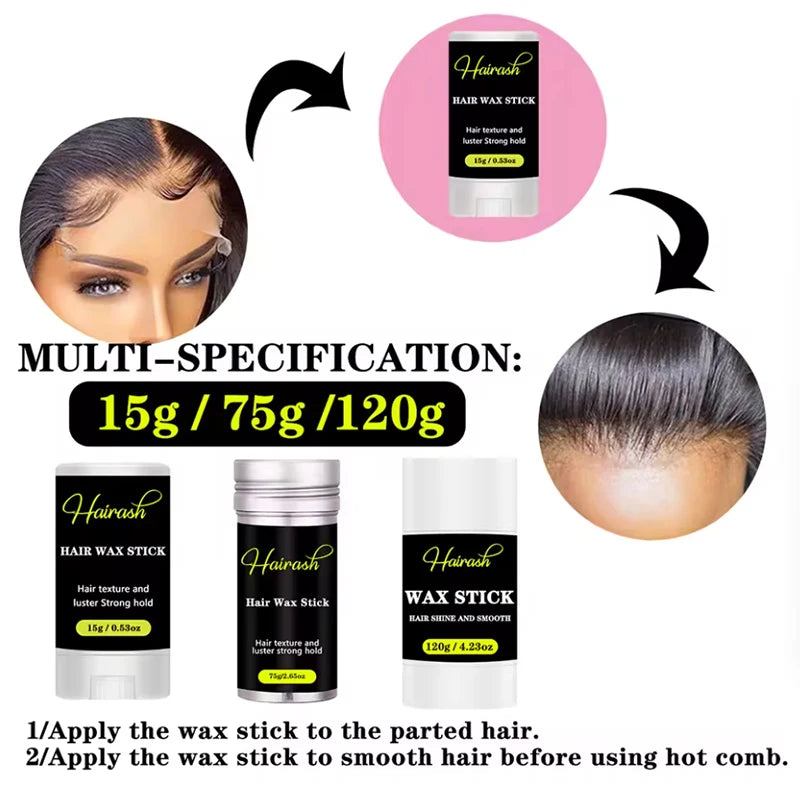 Plant Extract Hair Wax Stick for Wigs and Flyaways, 15 g to 120 g - image 3