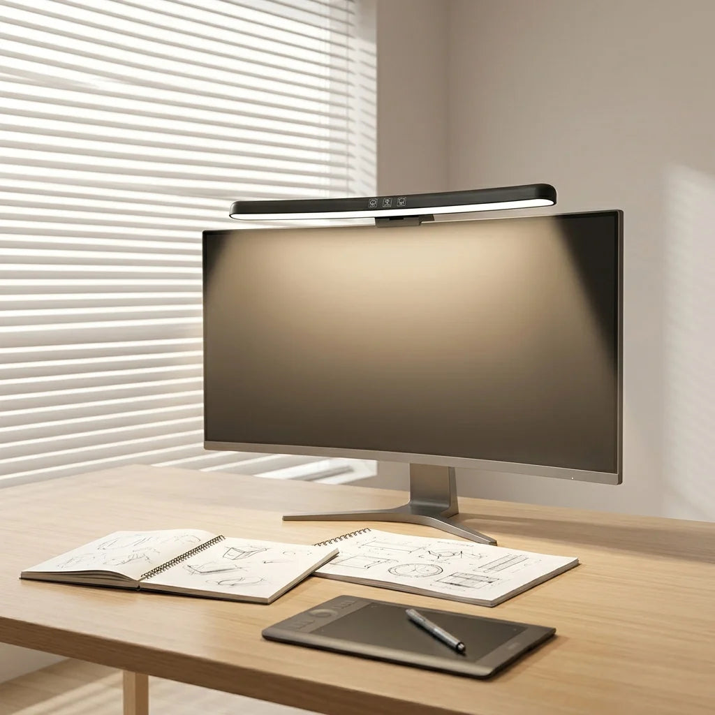 Curved Monitor Light Bar with Touch Timer, 2900K-6200K, USB-C