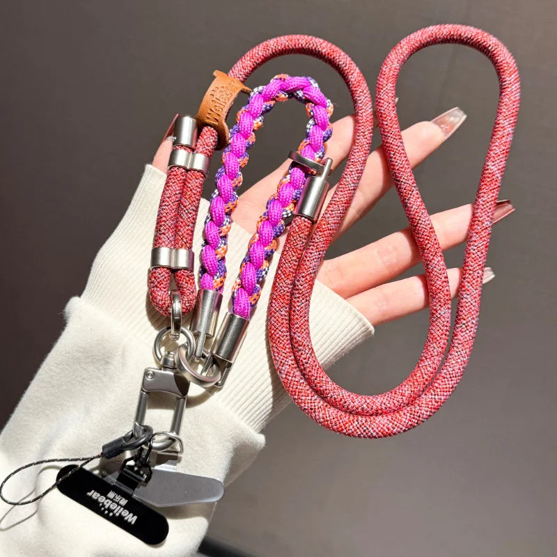 Mountain-Style Crossbody Phone Lanyard with Detachable Wristband