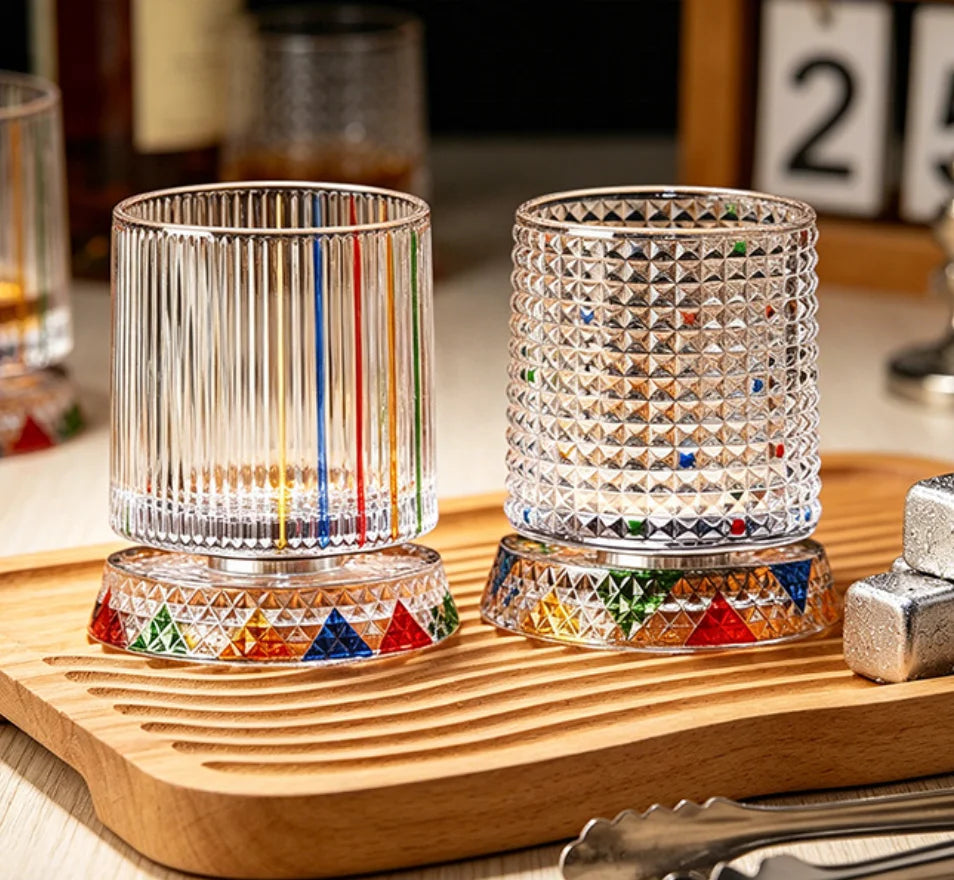 All-Over Hand-Painted Spinning Crystal Tumbler for Home Bar - image 4