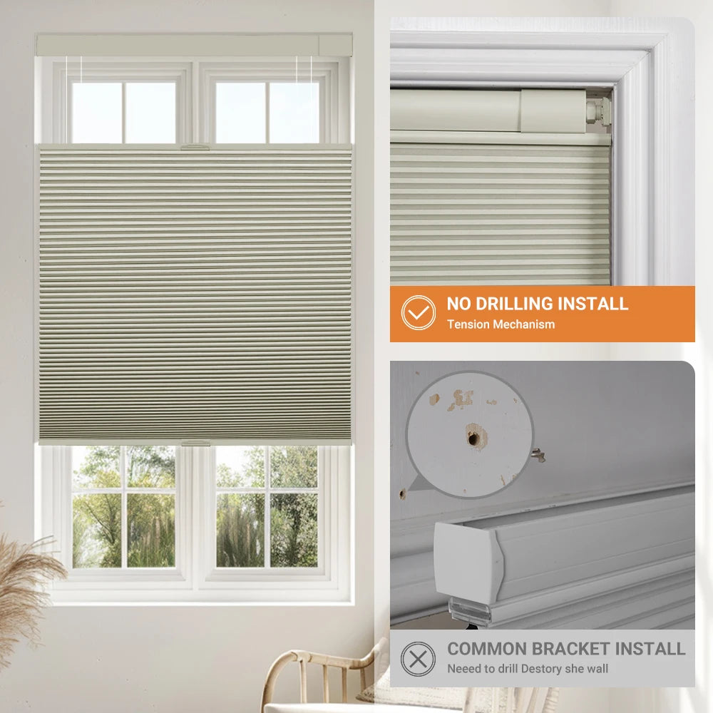 Cordless Blackout Cellular Blinds, Tool-Free Install, 72" Tall - image 3