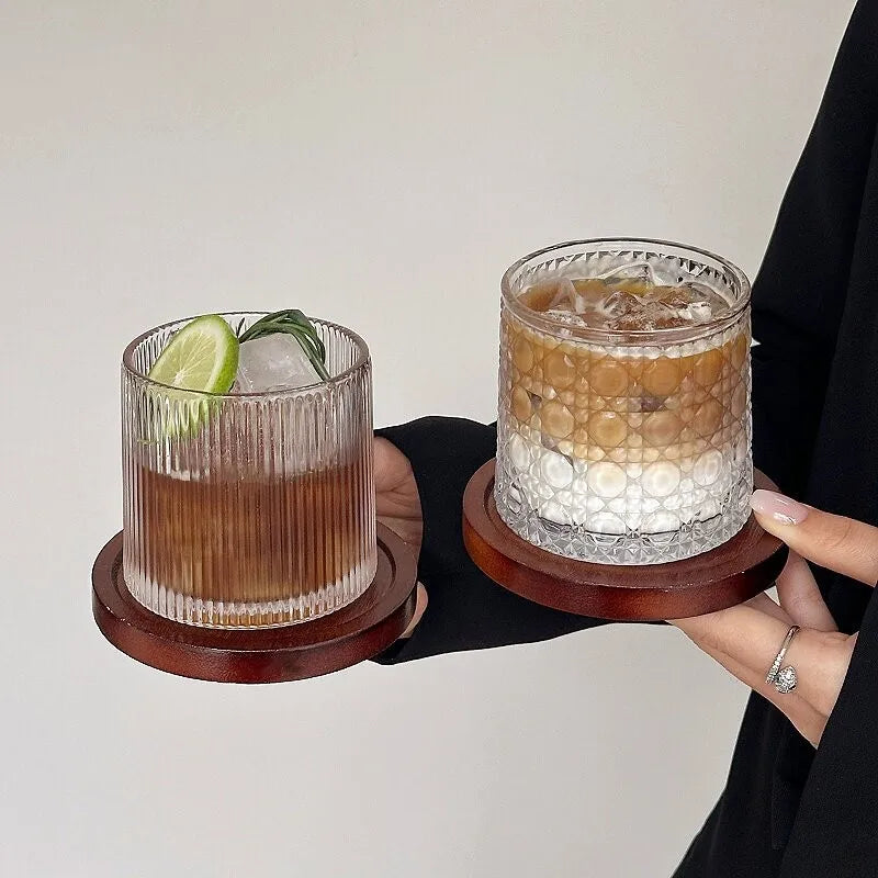 Rotating Glass Tumbler for Coffee, Whiskey or Juice, Optional Coaster - image 3