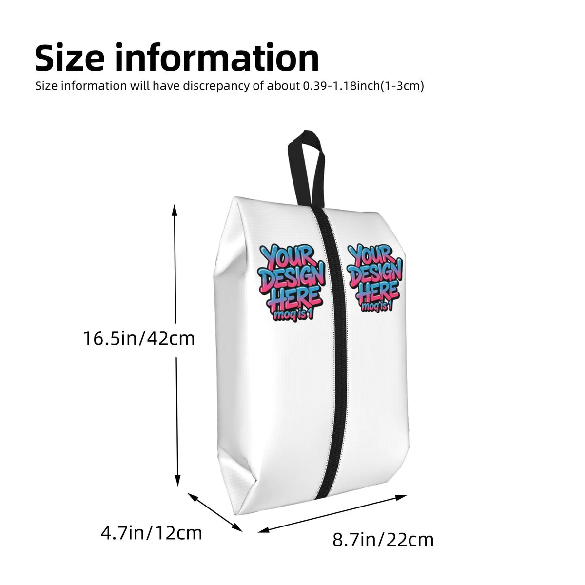 White Water-Repellent Boot Bag with Zipper for Travel and Gym - image 4