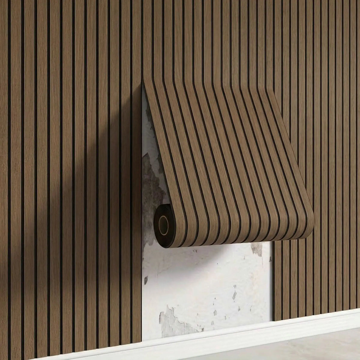 3D Wood Grain Grille Foam Wall Sticker, 40 x 300 cm, 3 mm Thick