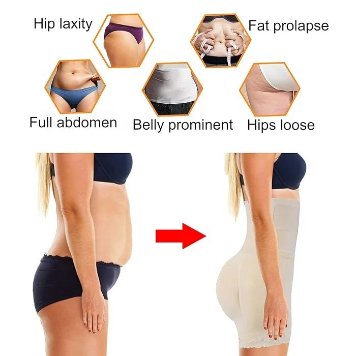 High Waist Trainer Lace Panties Women Body Shaper Sponge Underwear Slimming Tummy Control