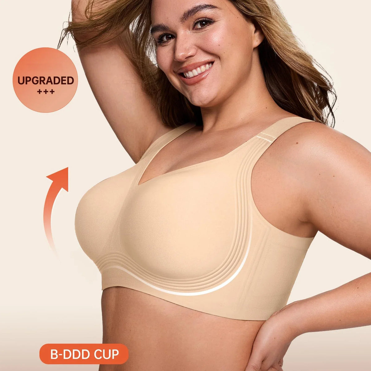 Women's Wireless Soft Support Jelly Bra Plus Size Seamless Invisible Underwear Push-Up