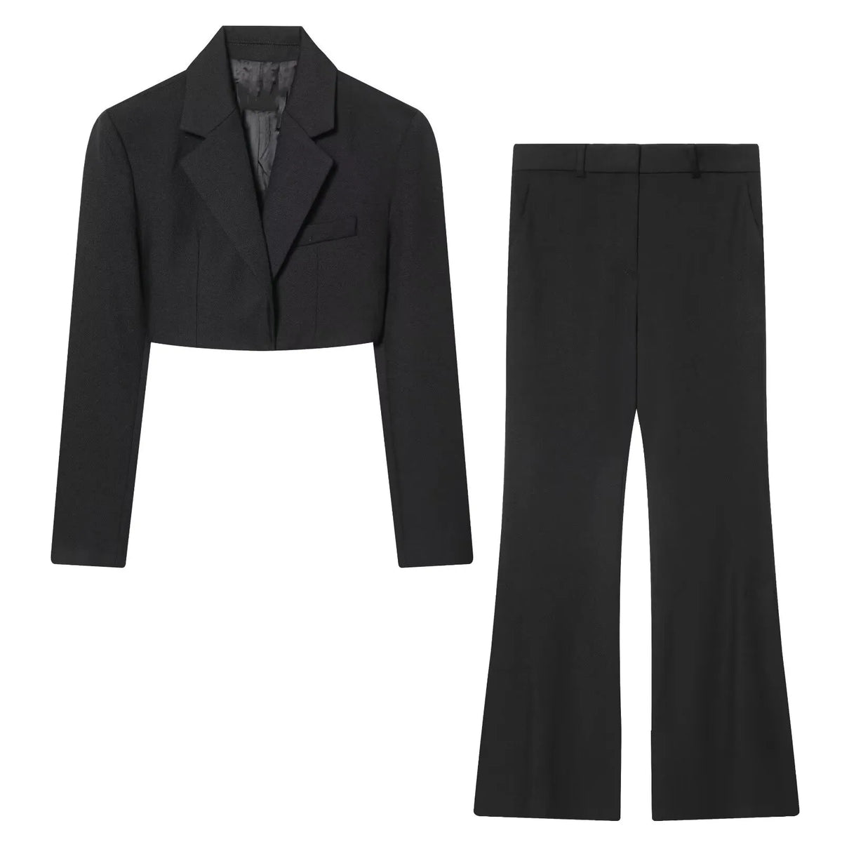 Retro Straight-Cut Cropped Blazer with Short Collar and Pockets - image 6
