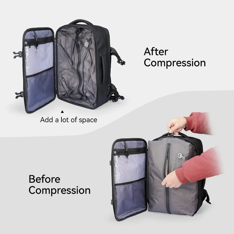 Vacuum Compression Laptop Travel Backpack, Oxford Fabric, Zip Closure - image 3