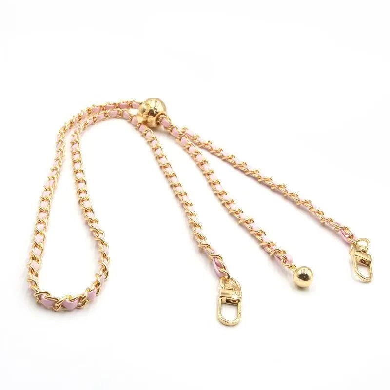 Adjustable Gold Metal Ball Chain Lanyard Crossbody Strap Accessory for Mobile Phone Case