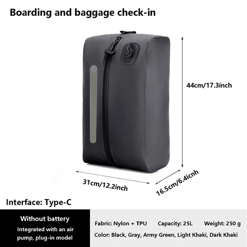 Business Vacuum Compression Bag 25L Nylon TPU Waterproof Unisex Travel Storage Bags