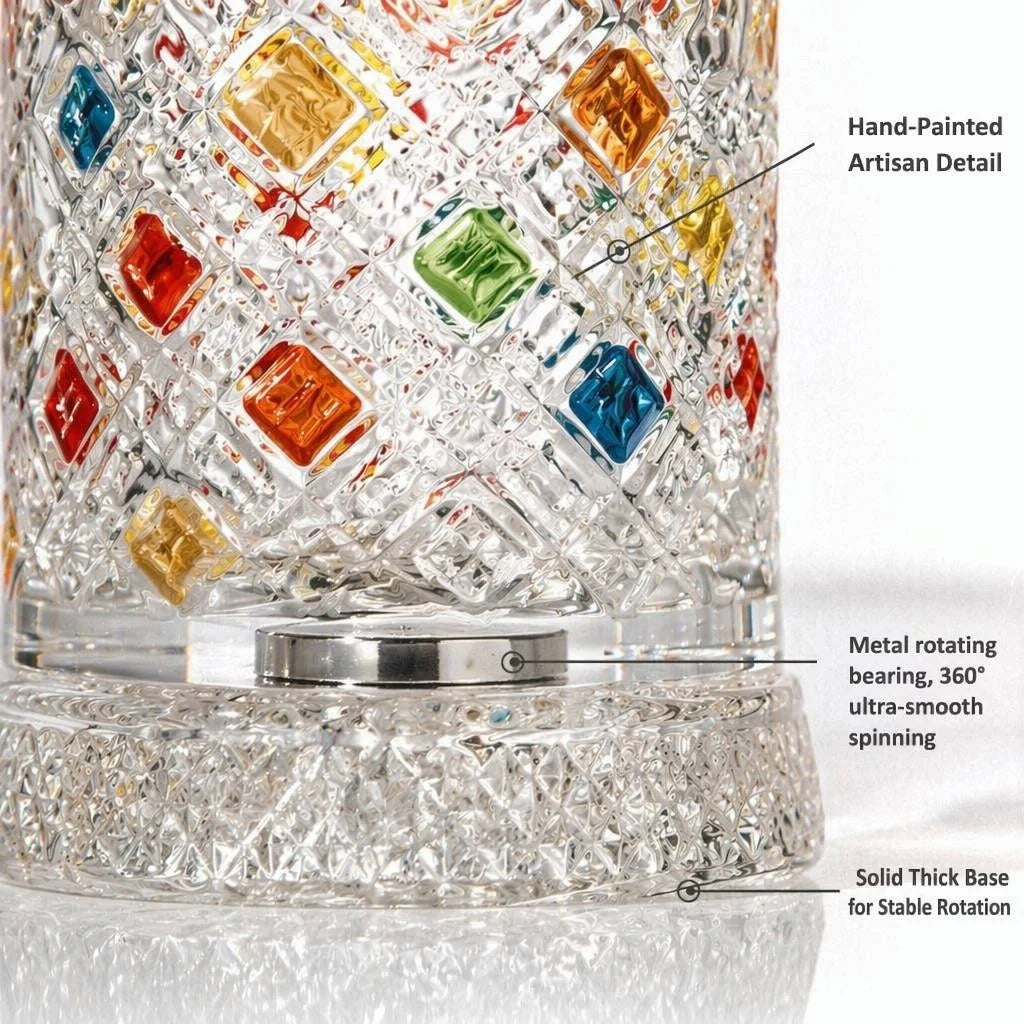Hand-Painted Rotating Crystal Tipping Tumbler for Whiskey - image 6