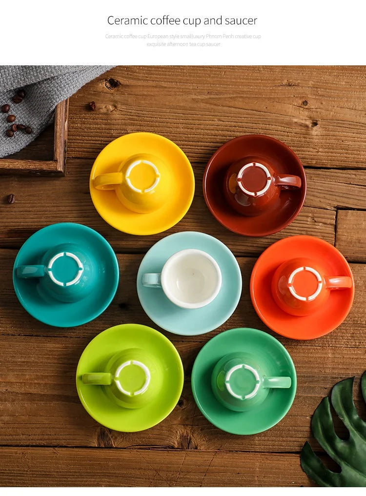 Porcelain Espresso Cups 75ml Mini Demitasse Coffee Mugs, Small Ceramic Shot Glasses