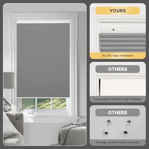 Motorized Blackout Cellular Shades, Battery and Solar, No Drill - image 4