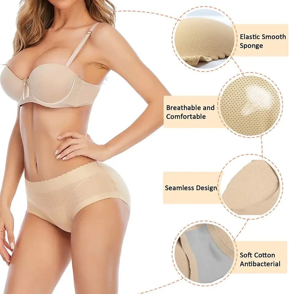 Padded Push-Up Butt Lifter Panties, Breathable Knit, S–XL - image 6