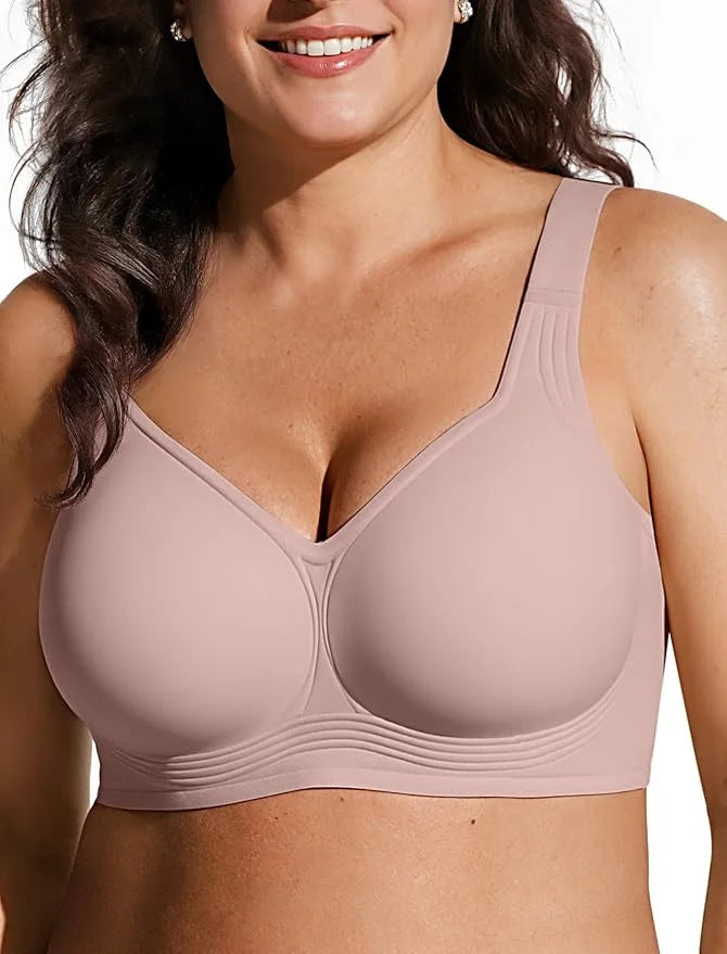 Thin Wireless Plus-Size Jelly Bra, Full-Coverage Push-Up, S–5XL