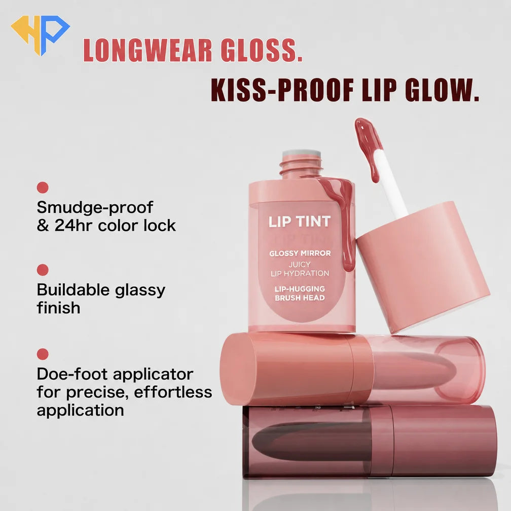 Mineral Lip Gloss High Pigment Long Lasting Hydrating Liquid Lipstick Tint & Lip Stain