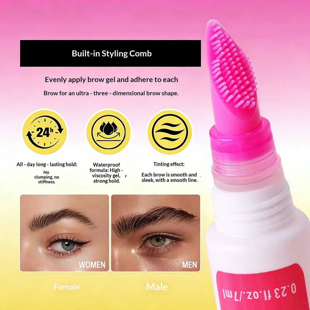 Vegan Brow Glue Gel with Brush, Sweat-Resistant Hold, 7 ml - image 3