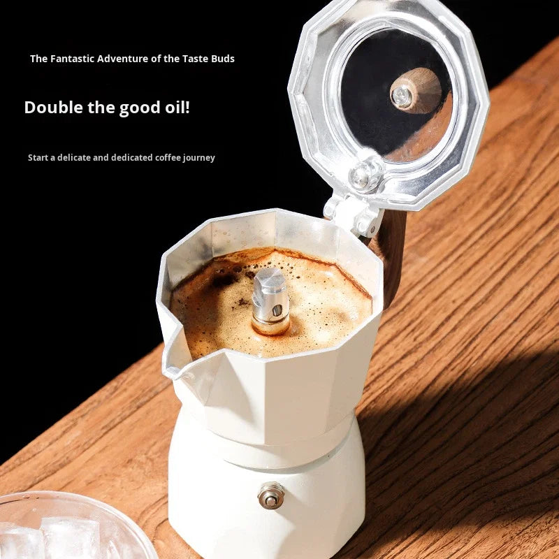 Italian Double-Valve Moka Pot Kit with Optional Electric Stove - image 4