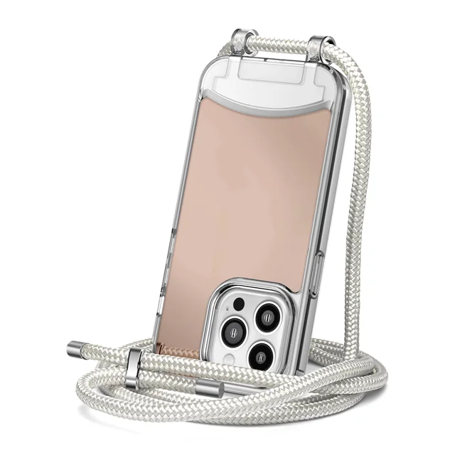 Adjustable Nylon Crossbody Phone Lanyard with Electroplated Hardware