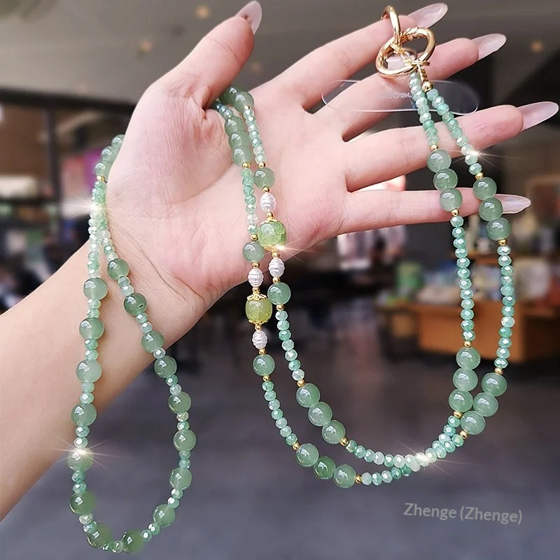 Crystal Bead Crossbody Phone Strap, 120 cm Long