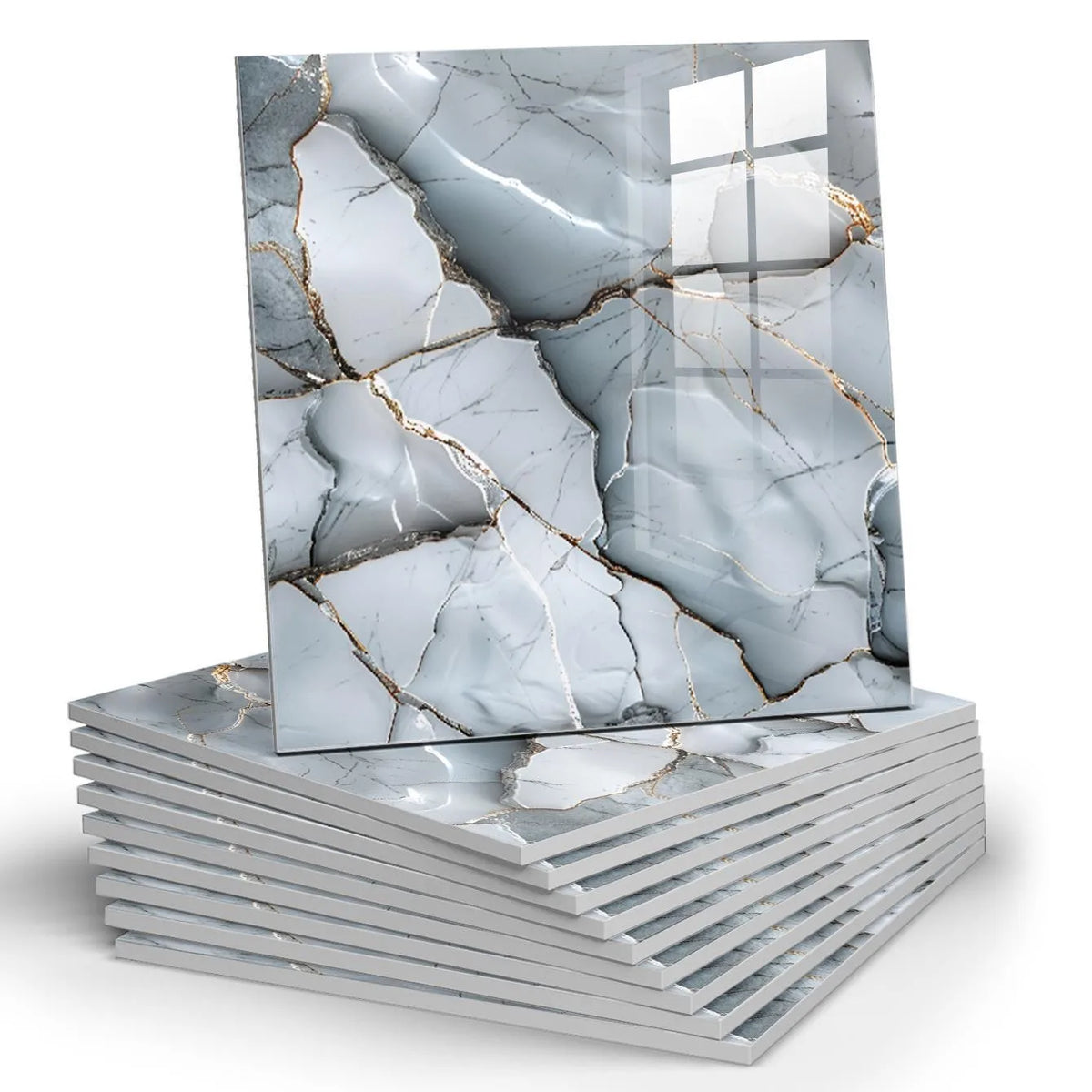 3D Marble Peel and Stick Wall Sticker Self Adhesive Foam Wallpaper Sheet for Living Room
