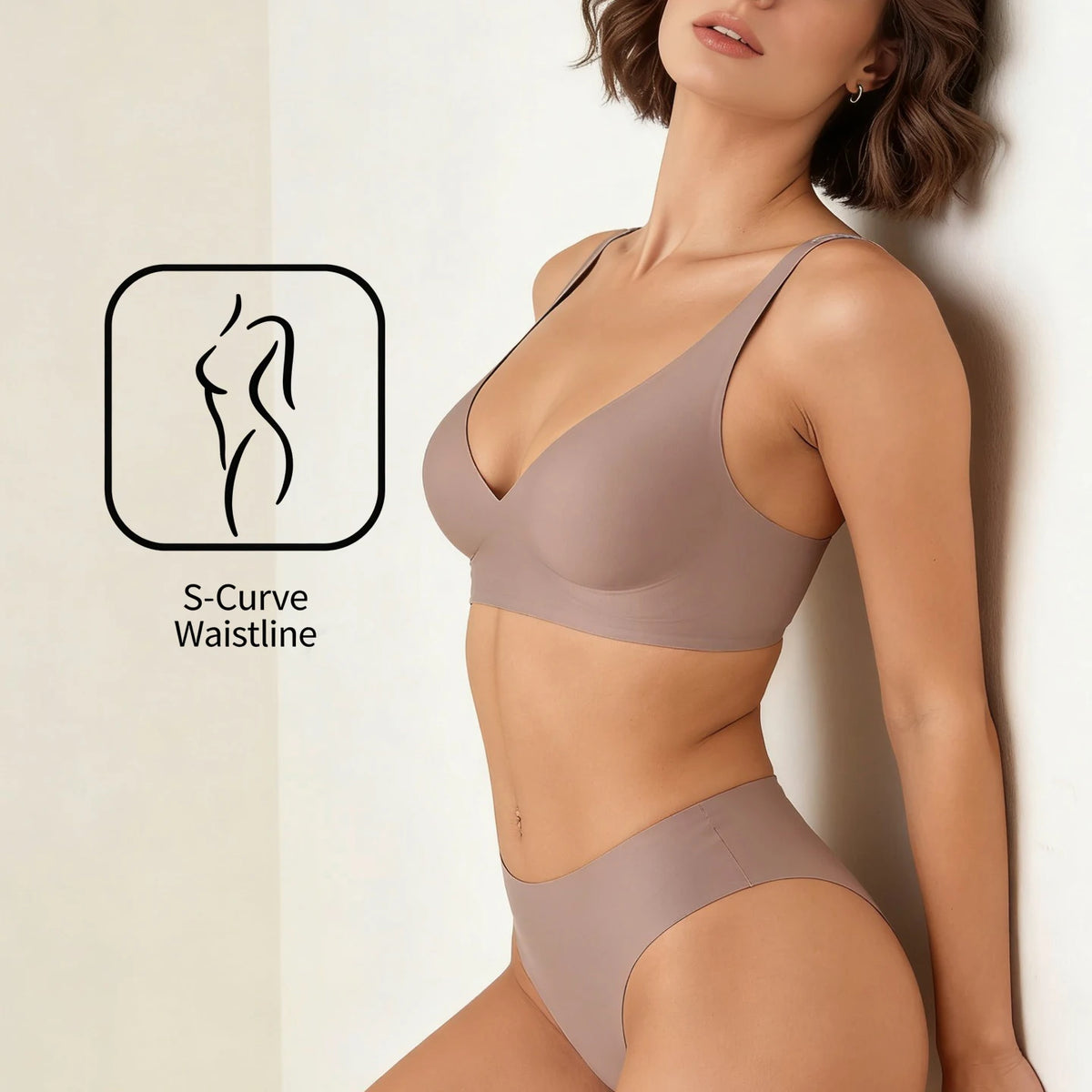 Dropping Shipping Viral Jelly Seamless V-deep Bra for Women Gathering Wireless Low-Cut