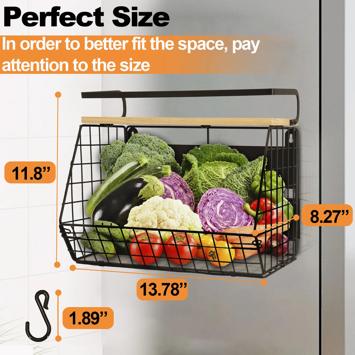 Magnetic Spice Rack with Large Container and Wood Lid Use As a Dish Rack in Kitchen