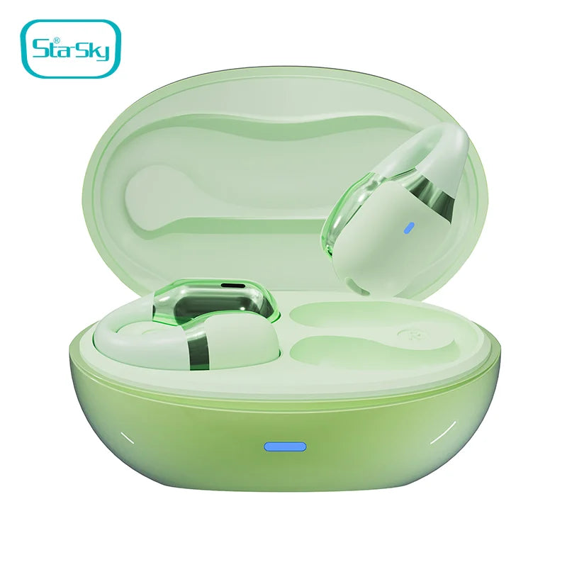 Open-Ear Clip Earbuds with 400mAh Charging Case, Bluetooth 5.4