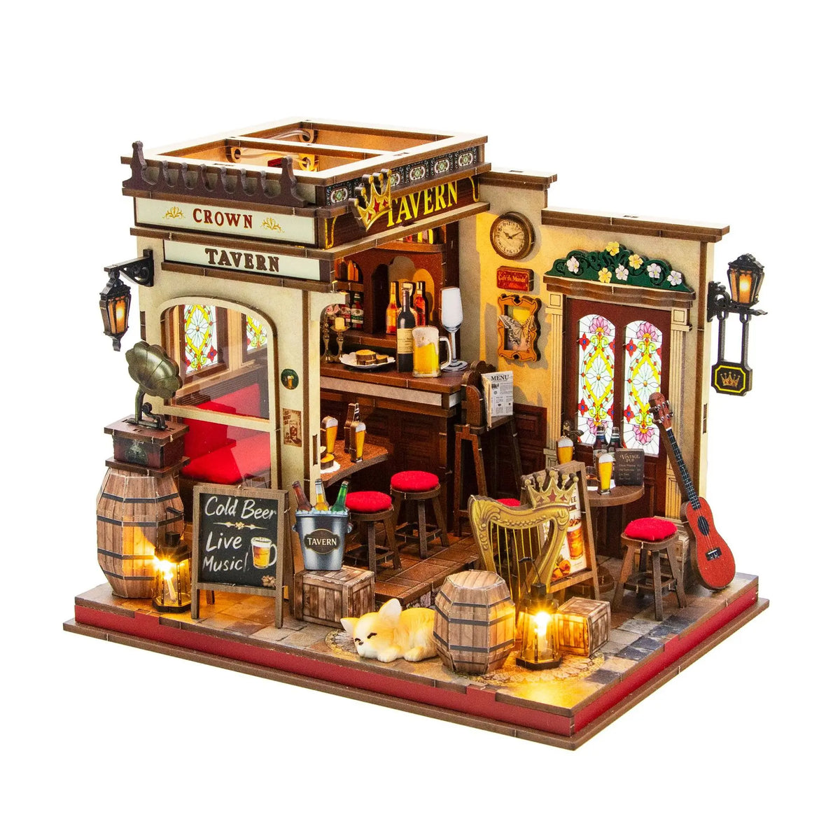 DIY Miniature Dollhouse Kit Wooden 3D Puzzle House Cottage Building Model British Style